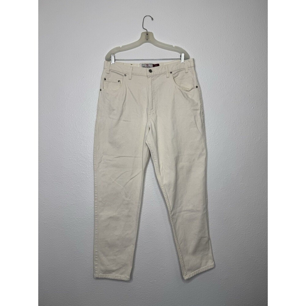 Vintage Levi's 545 Loose Fit Straight Jeans Men's Sz 36X32 White Brown Tab FLAWS